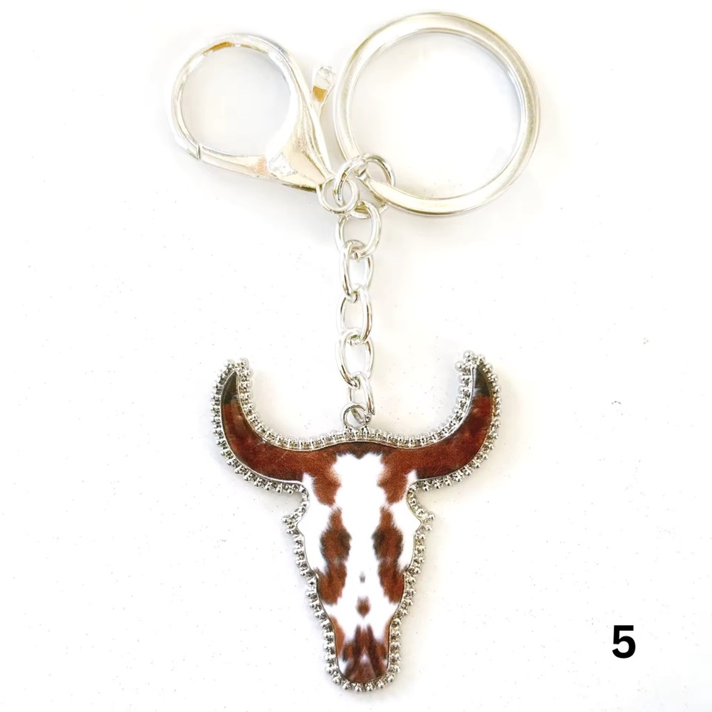 ❤️Buy Now❤️Western Bull Skull Enamel Bag Charm / Keychain - Picture 6 of 16